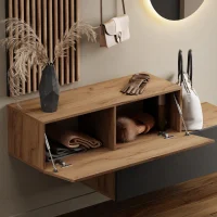 Hallway wardrobe 2x 160 cm with wall panels and mirror...