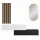 Flurgarderobe 2x 160 cm mit Wandpaneele und Spiegel mit LED-Beleuchtung schwarz / weiß