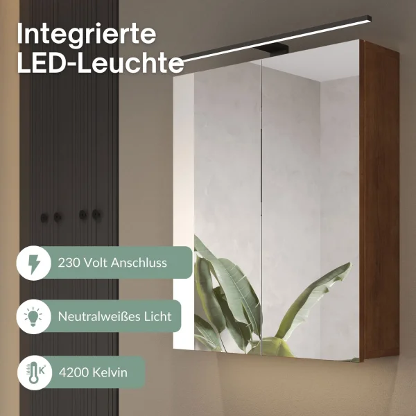 Armoire de toilette ARIA 60 - 120 cm, avec ou sans éclairage, disponible en plusieurs couleurs