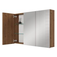 Spiegelschrank ARIA 100 cm gold eiche ohne Leuchte und...