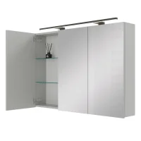 Armadietto a specchio ARIA 100 cm bianco-grigio con luce...