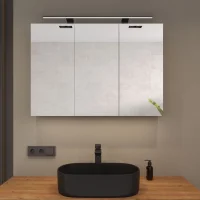 Armadietto a specchio ARIA 120 cm antracite con lampada...
