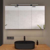 Spiegelschrank ARIA 120 cm gold eiche mit Leuchte schwarz...