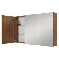 Spiegelschrank ARIA 120 cm gold eiche ohne Leuchte und...