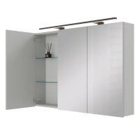 Spiegelschrank ARIA 120 cm weiß grau mit Leuchte...