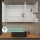 Spiegelschrank ARIA 120 cm weiß grau mit Leuchte schwarz und Steckdosenbox 230V