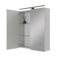 Spiegelschrank ARIA 60 cm weiß grau mit Leuchte...