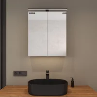 Armadietto a specchio ARIA 60 cm bianco-grigio con luce...