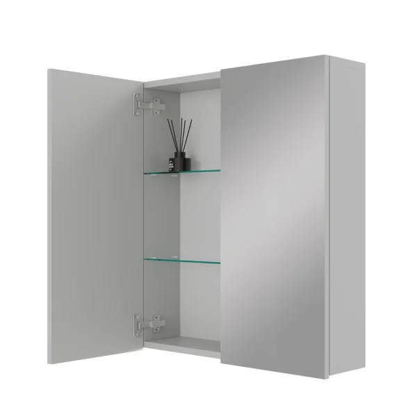 Spiegelschrank ARIA 60 cm weiß grau ohne Leuchte und ohne Steckdosenbox