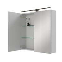 Spiegelschrank ARIA 70 cm weiß grau mit Leuchte...