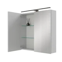 Armadietto a specchio ARIA 70 cm bianco-grigio con luce...
