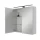 Spiegelschrank ARIA 70 cm weiß grau mit Leuchte schwarz und Steckdosenbox 230V