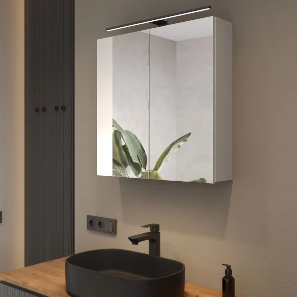 Spiegelschrank ARIA 70 cm weiß grau ohne Leuchte und ohne Steckdosenbox