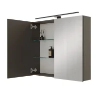 Armadietto a specchio ARIA 80 cm antracite con lampada...