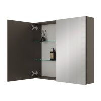 Spiegelschrank ARIA 80 cm anthrazit ohne Leuchte und ohne...