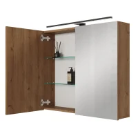 Armadietto a specchio ARIA 80 cm in rovere dorato con...