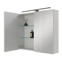 Armadietto a specchio ARIA 80 cm bianco-grigio con luce...