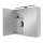 Spiegelschrank ARIA 80 cm weiß grau mit Leuchte schwarz und Steckdosenbox 230V