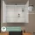 Spiegelschrank ARIA 80 cm weiß grau mit Leuchte schwarz und Steckdosenbox 230V