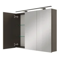 Armadietto a specchio ARIA da 90 cm, antracite, con...