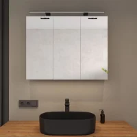 Armadietto a specchio ARIA 90 cm bianco-grigio con luce...
