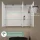Spiegelschrank ARIA 90 cm weiß grau mit Leuchte schwarz und Steckdosenbox 230V