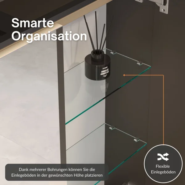 Spiegelschrank mit LED Beleuchtung 60cm (anthrazit)
