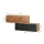 Flur Möbel Garderobe 2x Hängeschrank 100 cm gold eiche - gold eiche / schwarz charcoal mit Nova Spiegel 100 cm