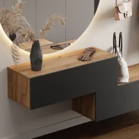 Hallway furniture Wardrobe 2x wall unit 100 cm gold oak /...