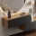 Flur Möbel Garderobe 2x Hängeschrank 100 cm gold eiche / anthrazit mit Nova Spiegel 100 cm