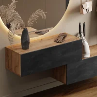 Hallway furniture Wardrobe 2x wall unit 100 cm gold oak /...