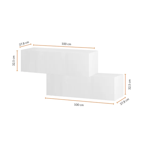Flur Möbel Garderobe 2x Hängeschrank 100 cm weiß mit Nova Spiegel 100 cm