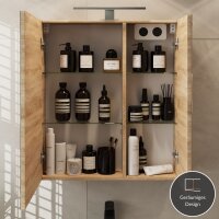 Mirror cabinet with LED lighting 60cm (Sonoma oak)