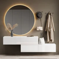 Hallway furniture Wardrobe 2x wall unit 140 cm white with...
