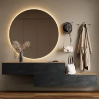 Muebles de pasillo: guardarropa con 2 armarios colgantes...