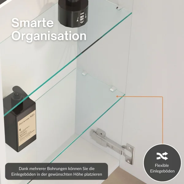 Spiegelschrank mit LED Beleuchtung 60cm (weiß)