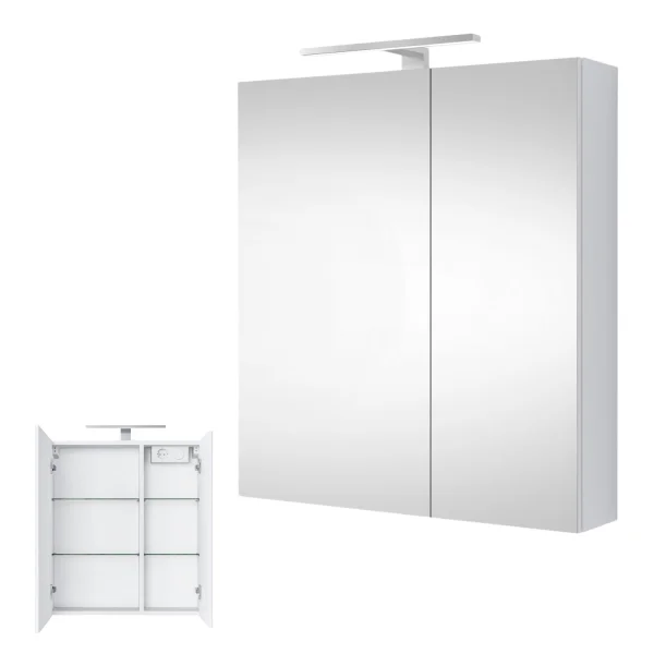 Spiegelschrank mit LED Beleuchtung 60cm (weiß)