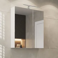 Armadietto a specchio con illuminazione a LED, 60 cm...
