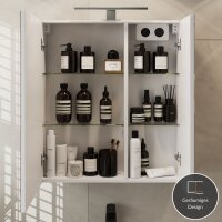 Mirror cabinet with LED lighting 60cm (white)