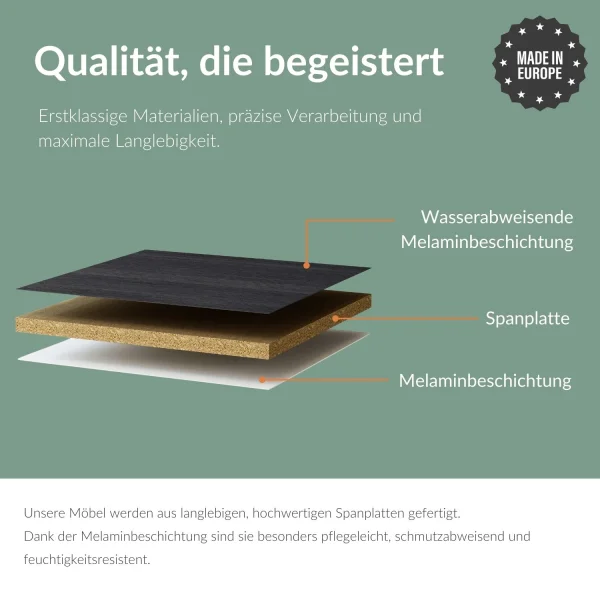 Flur Möbel Garderobe 1x Hängeschrank 100 cm gold eiche / anthrazit mit Nova Spiegel 100 cm