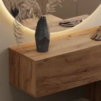 Hallway Furniture: 1x 100 cm Wall Cabinet in Gold Oak...