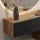 Flur Möbel Garderobe 1x Hängeschrank 140 cm gold eiche / anthrazit mit Nova Spiegel 100 cm