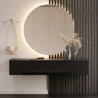 Hallway Furniture: 1x 160 cm Black Wall Cabinet with 100...