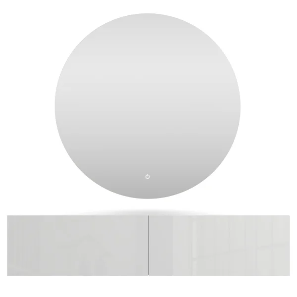 Meubles dentrée : penderie 1x armoire suspendue 160 cm blanche avec miroir Nova 100 cm