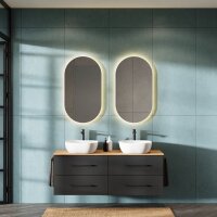 Doppelwaschtischunterschrank LUX 140 cm gold eiche /...