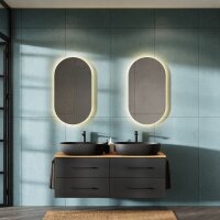 Doppelwaschtischunterschrank LUX 140 cm gold eiche /...