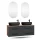 LUX 140 cm Double Vanity Cabinet in Gold Oak / Anthracite with 2 Black 60 cm Sinks and 2 Mirrors with Lighting