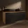LUX 140 cm Double Vanity Cabinet in Gold Oak / Anthracite with 2 Black 60 cm Sinks, without Mirror