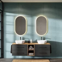 Doppelwaschtischunterschrank LUX 170 cm gold eiche /...