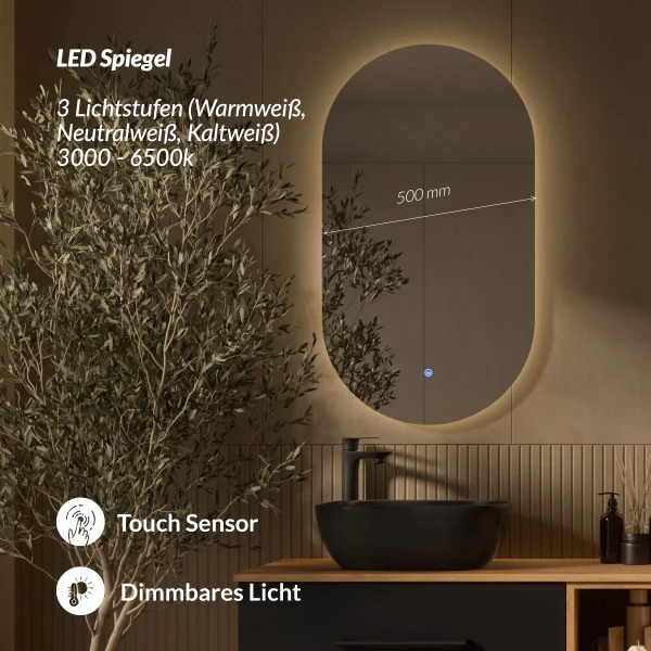 Mueble bajo de lavabo doble LUX de 170 cm, roble dorado / antracita, con 2 lavabos negros de 42 cm y 2 espejos con iluminación